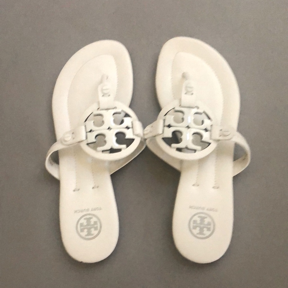 Tory Burch Women’s Miller Sandals Flip Flops in White Size 7